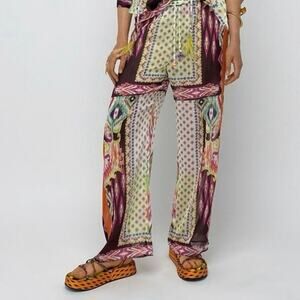 Zara Semi-Sheer Boho Wide Leg Pants Small